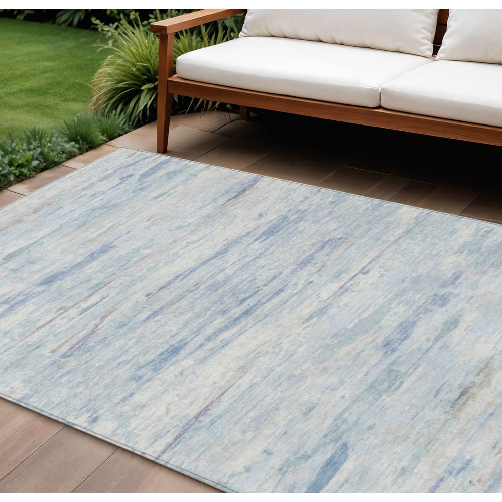 HomeRoots Abstract Transitional Rectangle Outdoor Rug