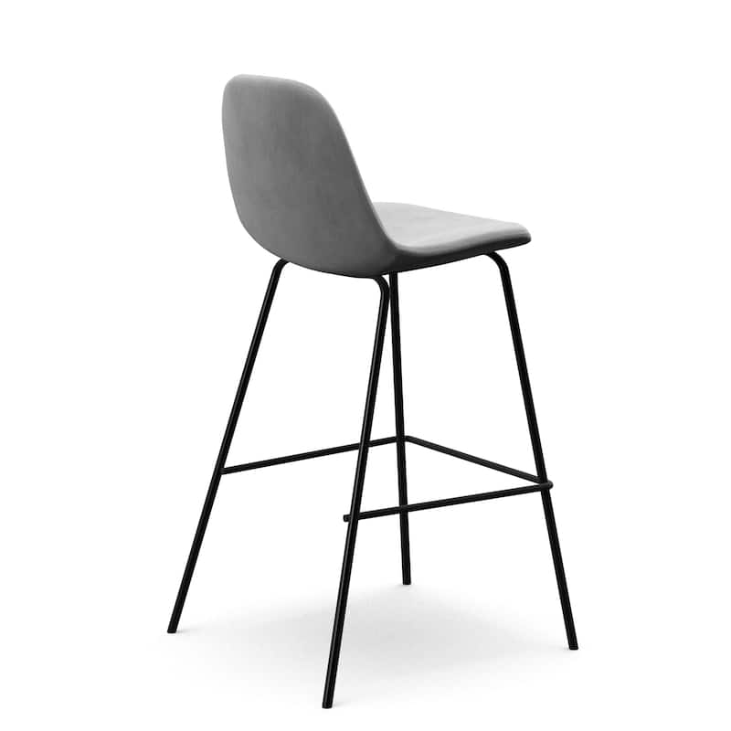 Maxine Velvet Counter Height Stools Black Legs (Set of 2)