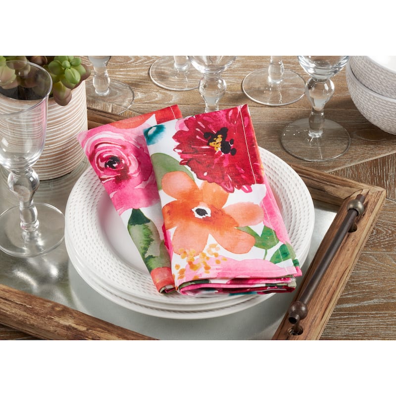 Floral Design Napkins (Set of 12) - 20" x 20"