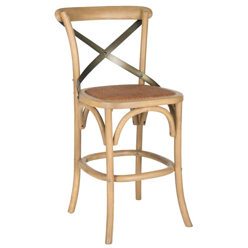 SAFAVIEH Doris 24-inch x-Back Antique White Counter Stool - 20Wx22Dx39H