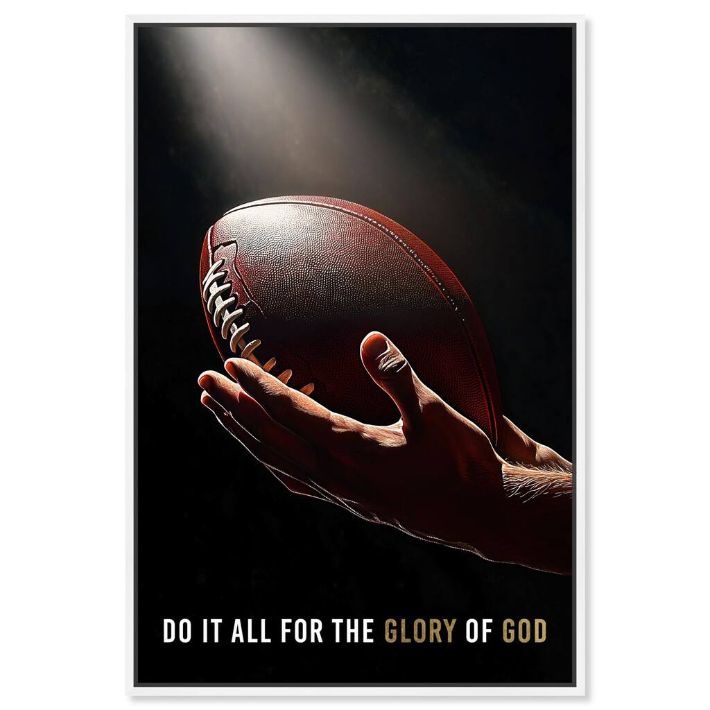 Glory of God Football Canvas by Art Remedy