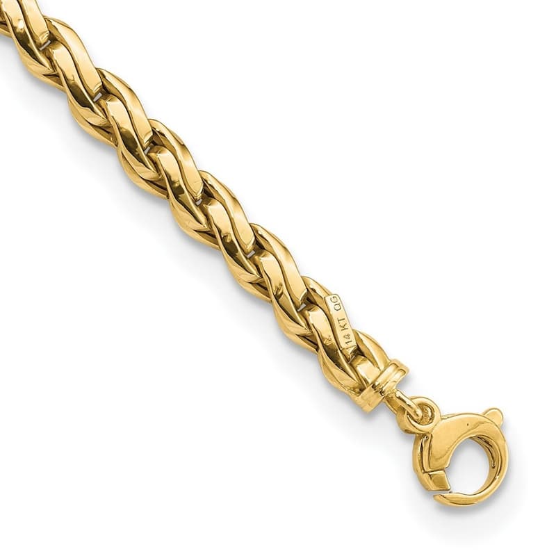 Curata 14k Yellow Gold Polished Fancy Link Bracelet 7.5 Inch