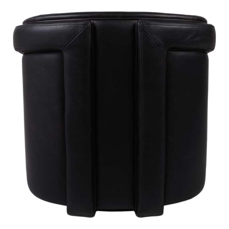 Leather Armchair Modern Swivel Upholstered Accent - 30" Black - 31.25"