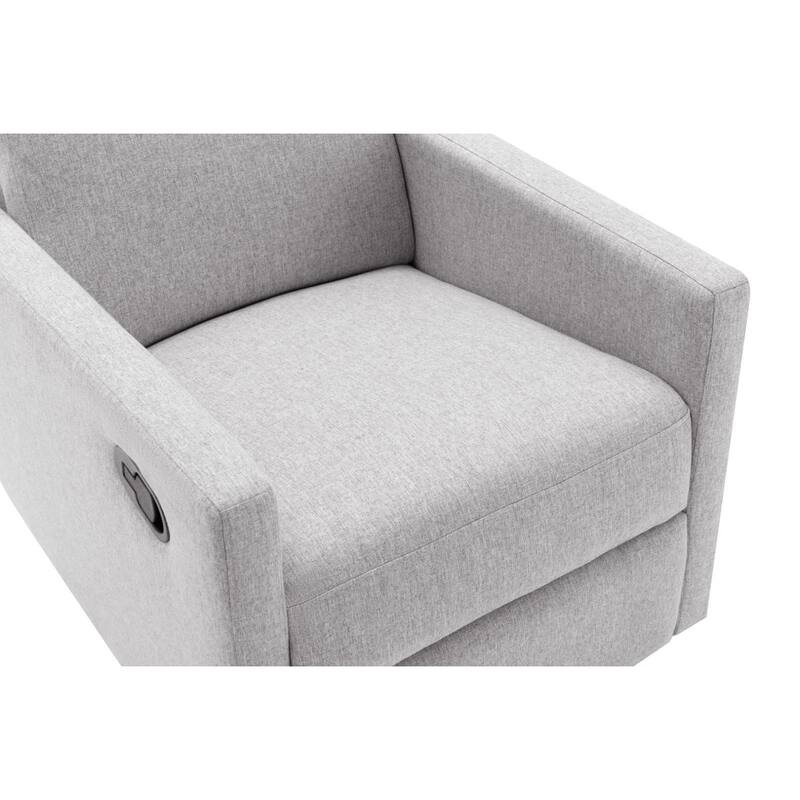 Modern Upholstered Rocker Nursery Chair Plush Seating Glider Swivel Recliner Chair, Gray