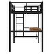 preview thumbnail 11 of 10, Black Twin XL Size Metal Loft Bed with Power Outlet & LED Light