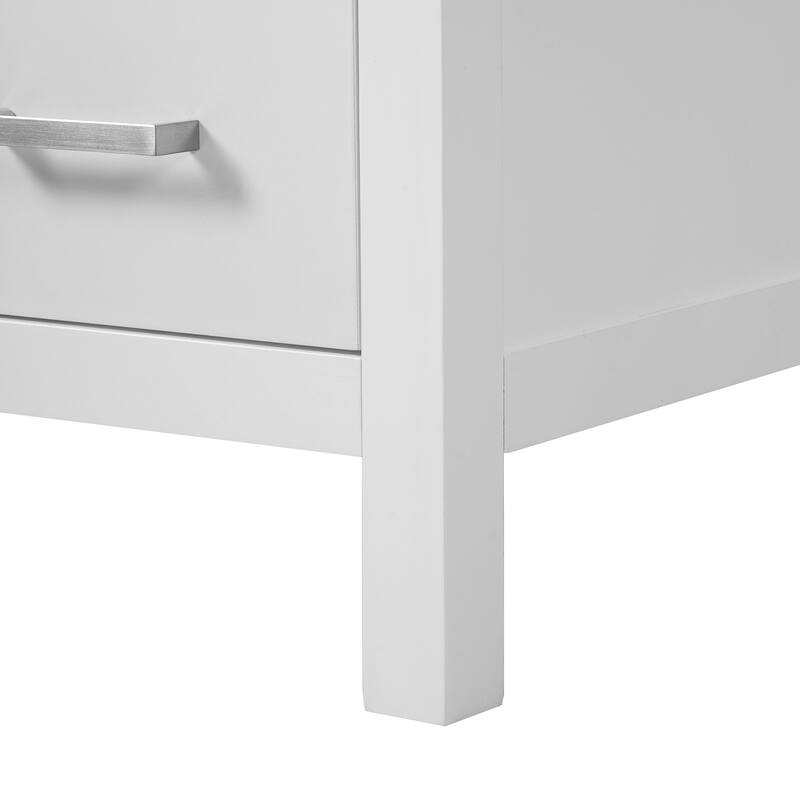 GDFStudio - Aurora Wood Bathroom Vanity Set with Ceramic Sink and Divided Drawers