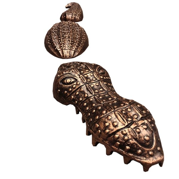 slide 1 of 8, Cast Aluminum Imitation Garden Gator Bronze