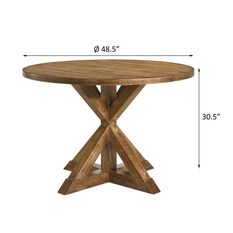 Mumford Weathered Oak Dining Table with Trestle Base