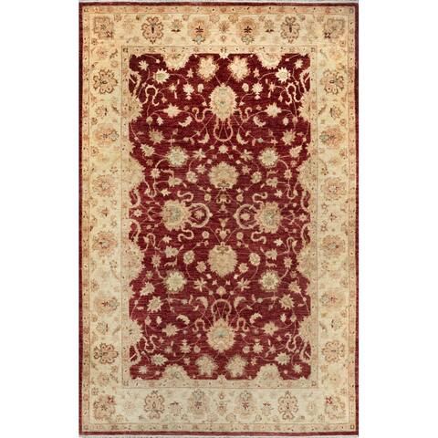 Momeni Heirlooms Chobi Hand Knotted Wool Red Area Rug - 5'5" X 8'5"