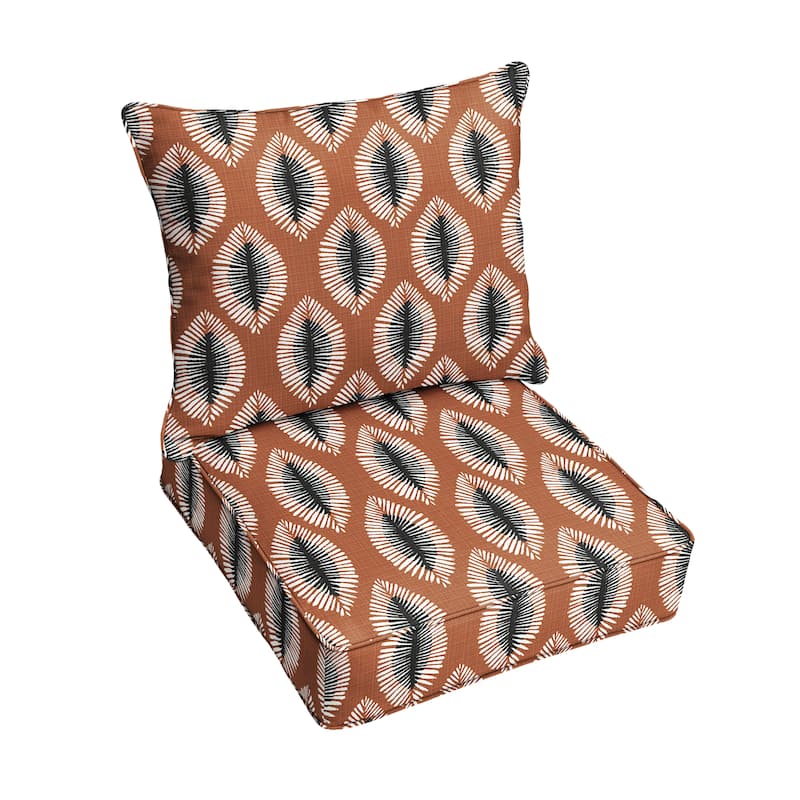 Sorra Home Hayden Sunstone Indoor/Outdoor Corded Deep Seating Pillow and Cushion Chair Set