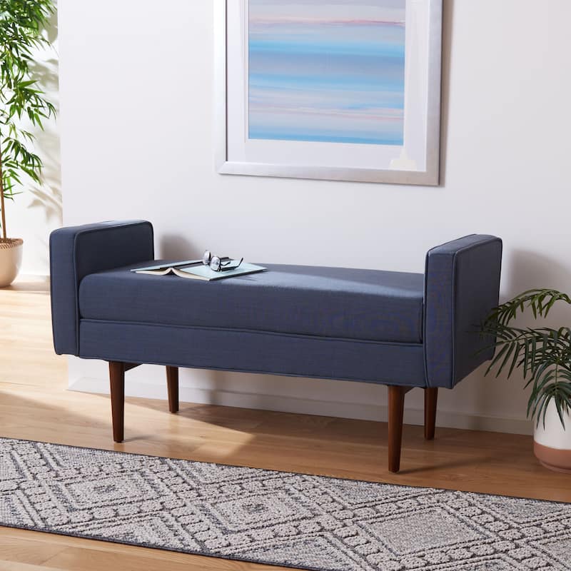 SAFAVIEH Rosalee Mid-Century Modern 25-inch Bench - 49" W x 18" L x 25" H - 49Wx18Dx25H