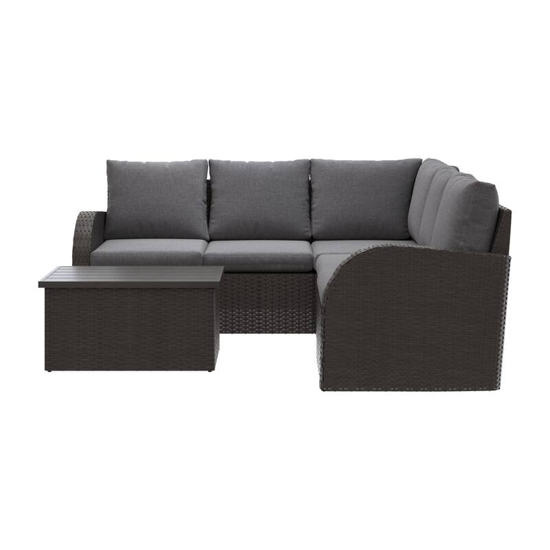 Brisbane Outdoor Wicker Sectional Set, 6pc