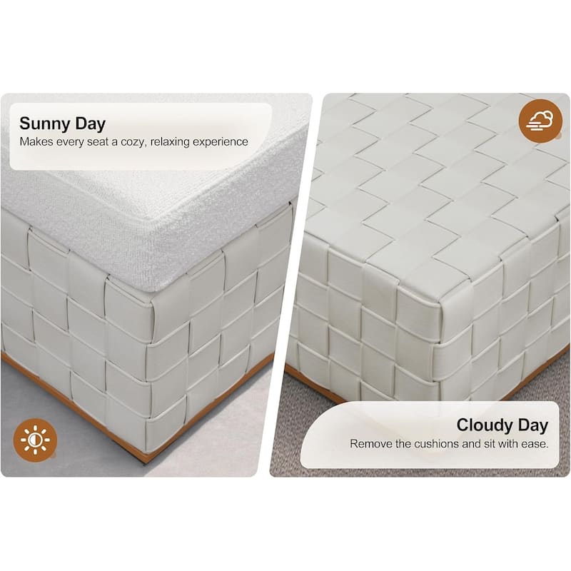 PURPLE LEAF GLFSF White sofa Outdoor Couch for Yard Porch Deck Patio Conversation Sets