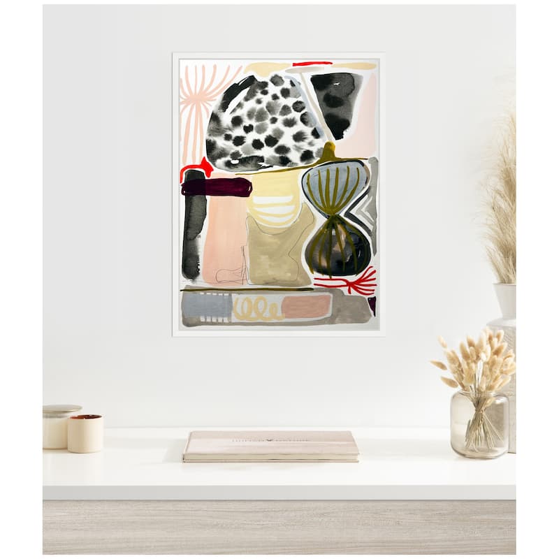 Kate and Laurel Sylvie Abstract 01 Framed Canvas by Emma Daisy