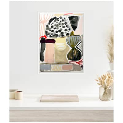 Kate and Laurel Sylvie Abstract 01 Framed Canvas by Emma Daisy