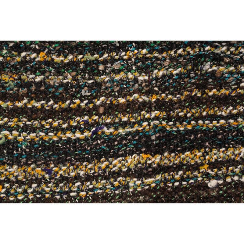 Hand Woven Oriental 100% Wool Carpet Modern Tribal Multi-Colored Kilim Runner Rug - 11' 2'' X 2' 8''