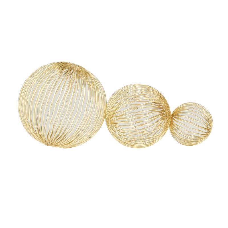 CosmoLiving by Cosmopolitan Modern Metal Geometric Sculpture (Set of 3) - Gold or Gray