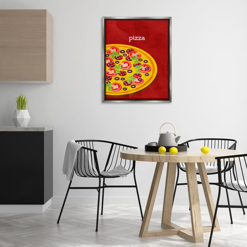 Stupell Tasty Savory Pizza Framed Floater Canvas Wall Art Design By Kim Allen