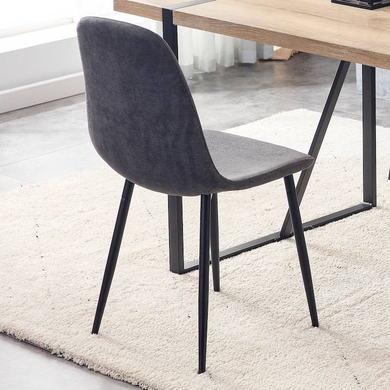 Comfortable Linen-Cotton Dining Chair Set-Four Pieces.Integrated Seat And Backrest,Linen-Cotton Material