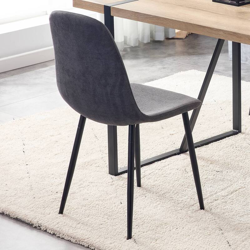 Velvet Dining Chairs Set of 4 Arc Accent Chair Dark Gray Side Chair