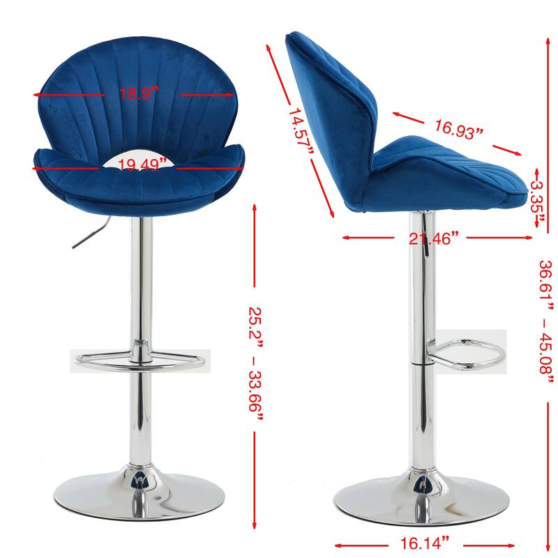Bar Stools Set of 2 - Adjustable Barstools with Back and Footrest, Counter Height Bar Chairs