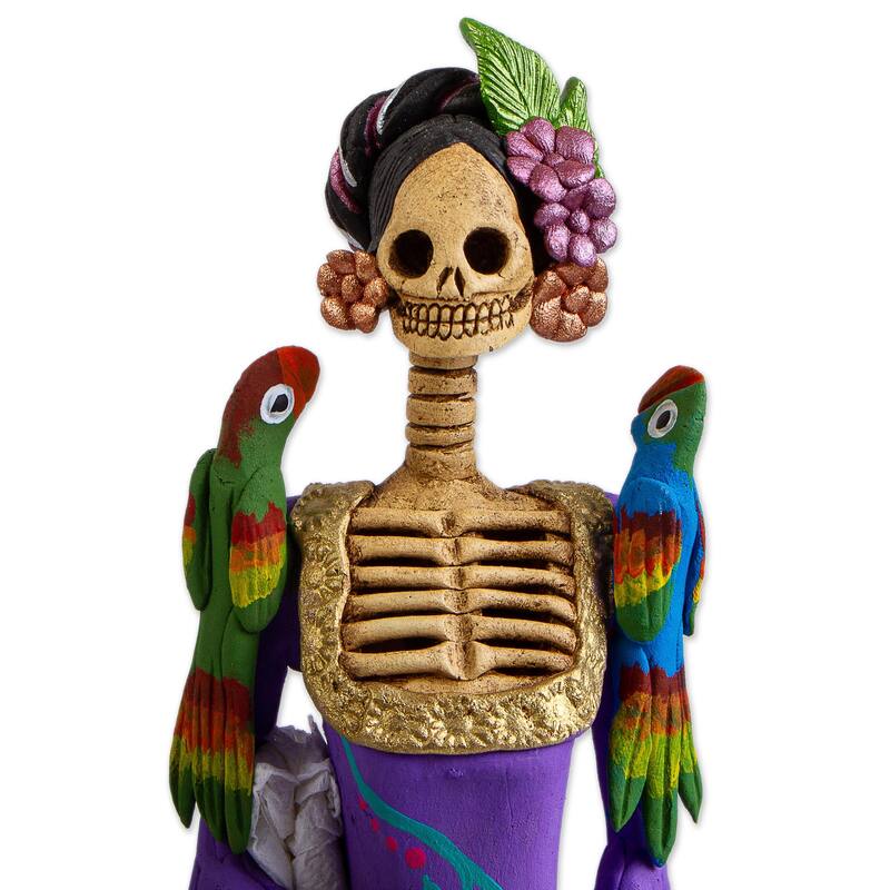 Novica Handmade La Catrina Graciela Ceramic Sculpture