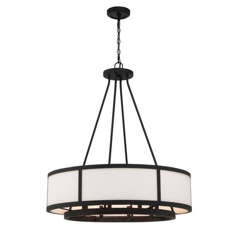 Bryant 8 Light Black Forged Chandelier - 32''W x 34''H