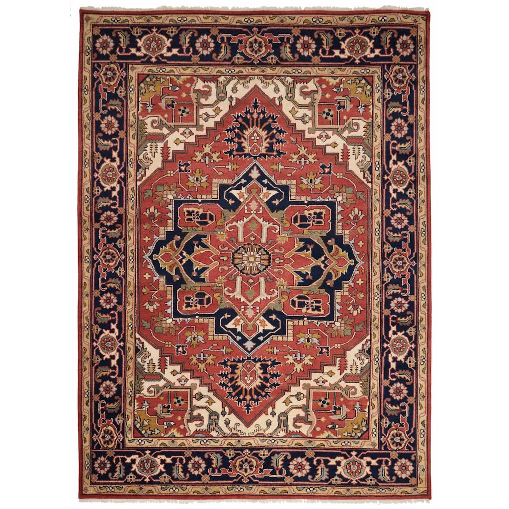 ECARPETGALLERY Hand-knotted Serapi Heritage Dark Copper Wool Rug - 9'0 x 12'4