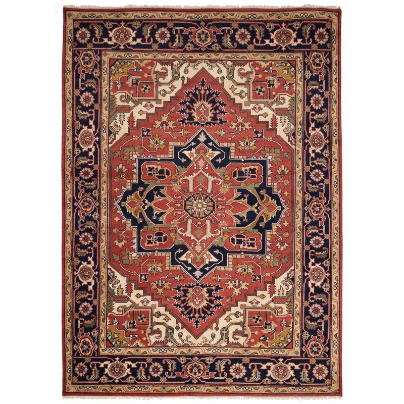 ECARPETGALLERY Hand-knotted Serapi Heritage Dark Copper Wool Rug - 9'0 x 12'4