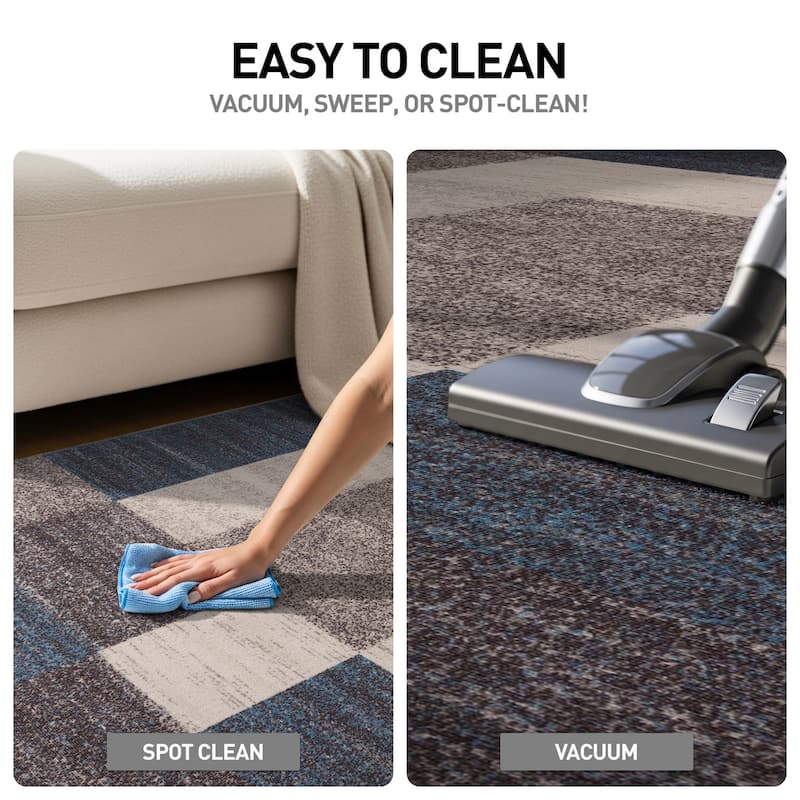 World Rug Gallery Modern Boxes Design Non-slip (Non-skid) Area Rug