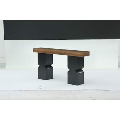 Two-tone Wood Console Table for Entryway Living Room - 11.8" D x 63" W x 31.5" H