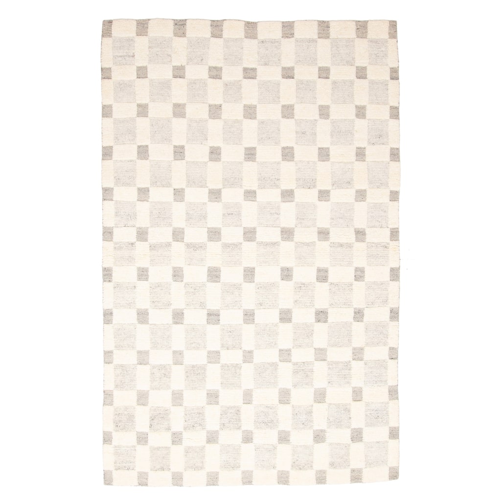 ECARPETGALLERY Hand-knotted Tangier Cream Wool Rug - 5'0 x 8'1