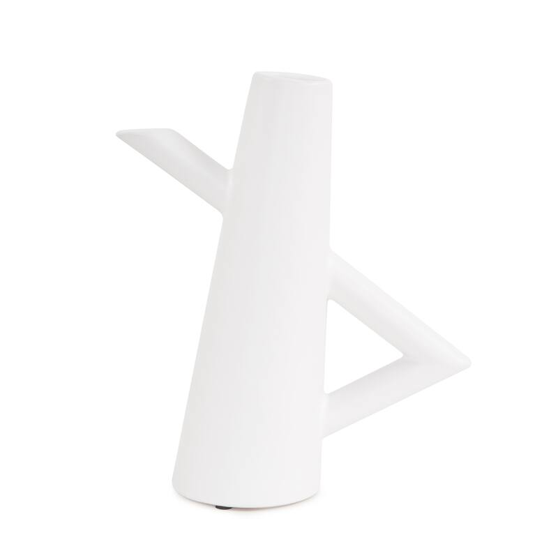 Allan Andrews Decorative Matte White Ceramic Abstract Scandinavian Vase Collection