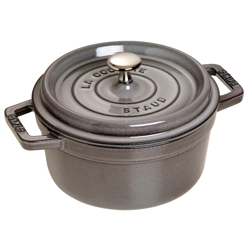 STAUB Cast Iron 2.75-qt Round Cocotte - Graphite Grey