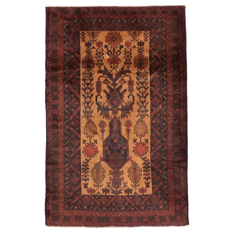 ECARPETGALLERY Hand-knotted Teimani Tan Wool Rug - 3'8 x 5'11