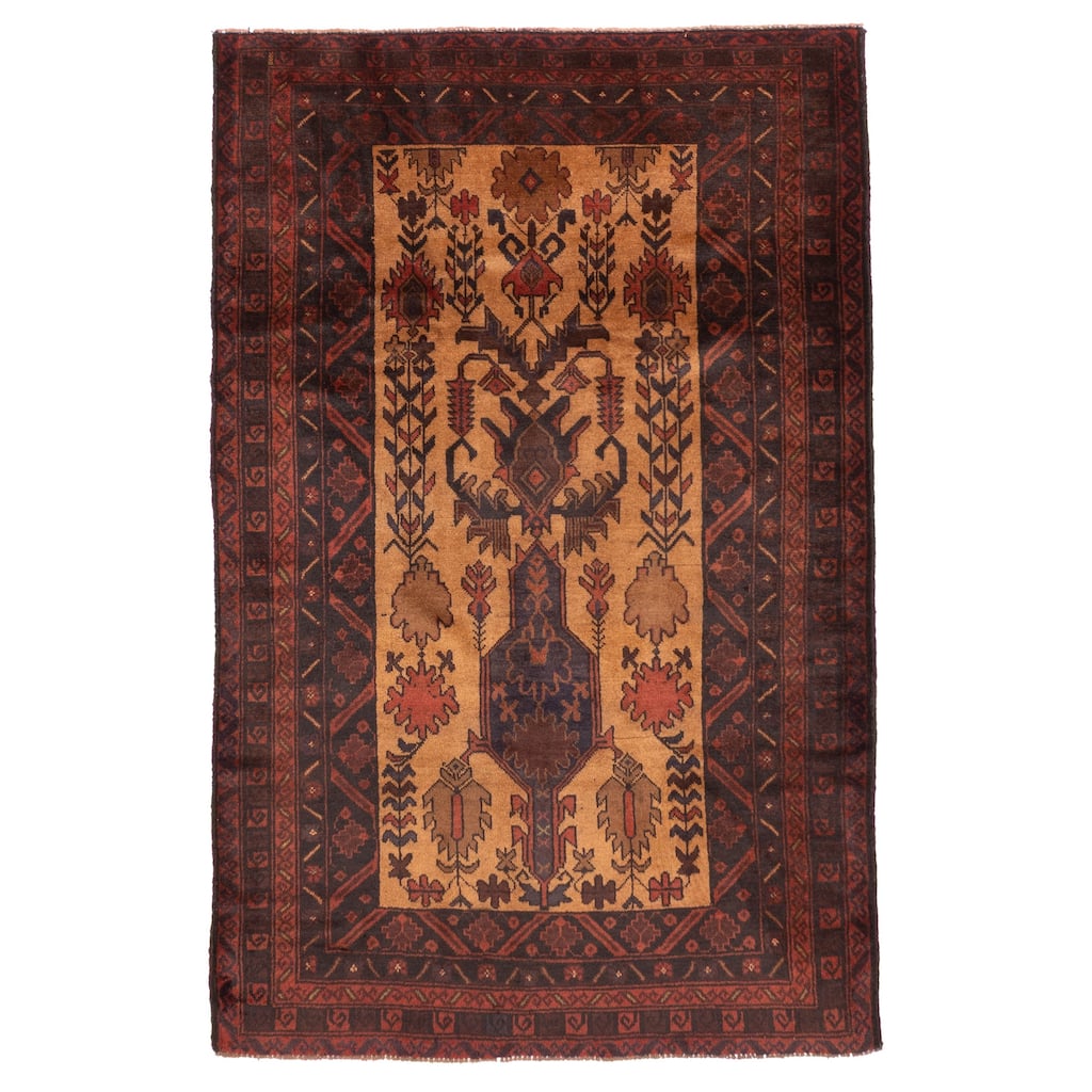 ECARPETGALLERY Hand-knotted Teimani Tan Wool Rug - 3'8 x 5'11