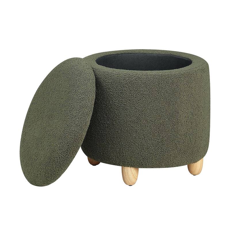 Corvair Upholstered Round Storage Ottoman
