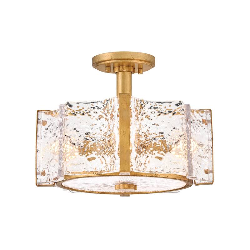 Fredrick Ramond FR41601 Florian 4 Light 15" Wide Semi-flush Ceiling - Distressed Brass