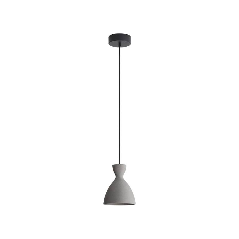 Aethera 7" LED Pendant in Grey Cement - Gold