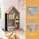 preview thumbnail 8 of 11, Costway Kids House-Shaped Table & Chair Set Wooden Toy Organizer - See Details