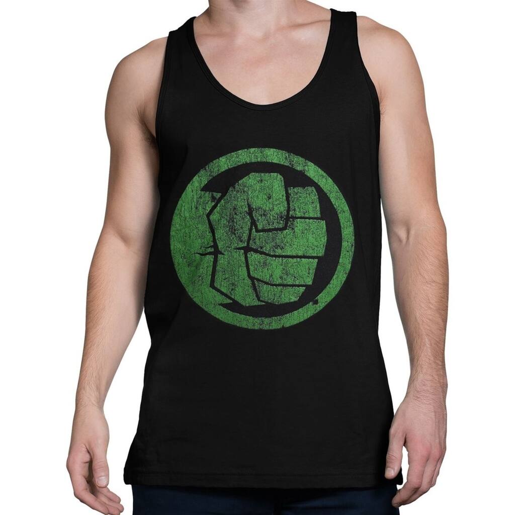 Hulk Fist Bump On Black Mens Tank Top