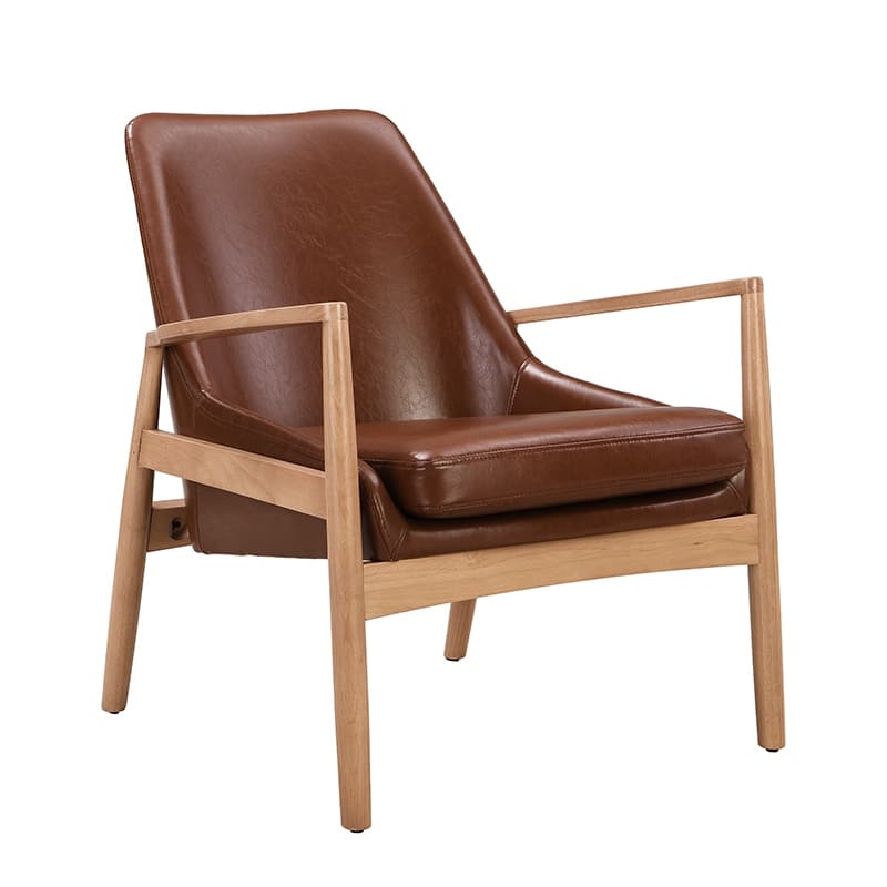 PU Leather Mid-Century Accent Chair