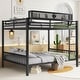 preview thumbnail 3 of 10, Queen Over Queen Bunk Bed, Heavy Duty Beds Frame with Ladder & Guardrail