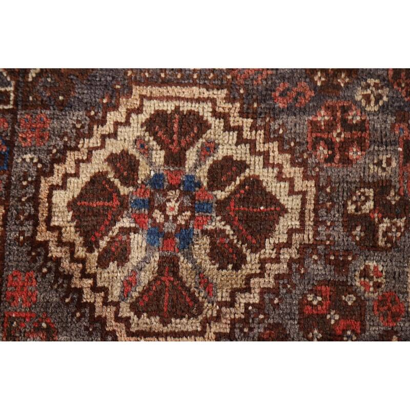 Pre-1900 Antique Qashqai Persian Rug Hand-knotted Wool Carpet - 5'2"x 6'5"