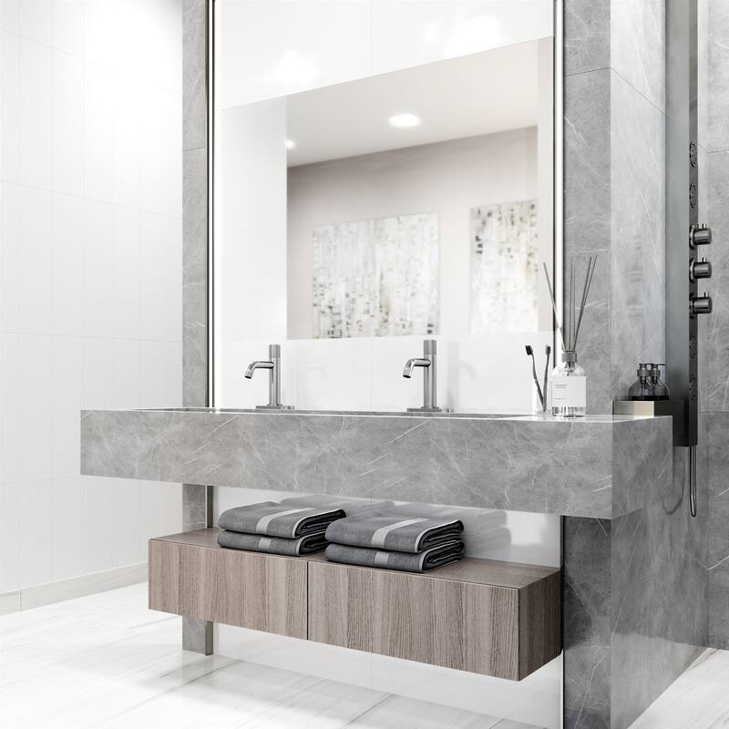 VIGO Apollo 8" H Button Operated Single Hole Bathroom Faucet