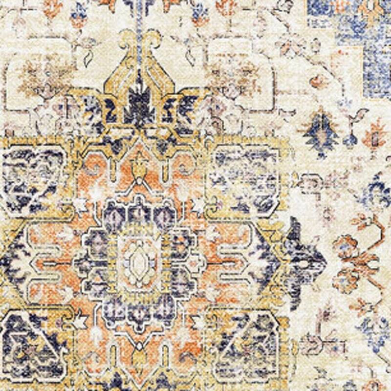 HomeRoots Medallion Traditional Rectangle Area Rug