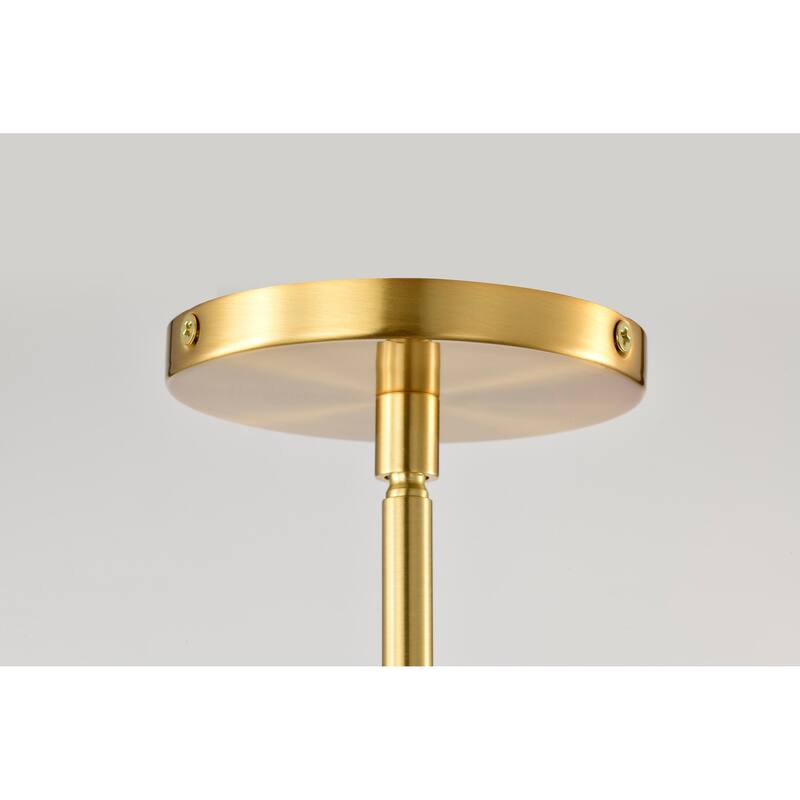 Collins 14 Inch Pendant with White Ceramic - Brushed Brass