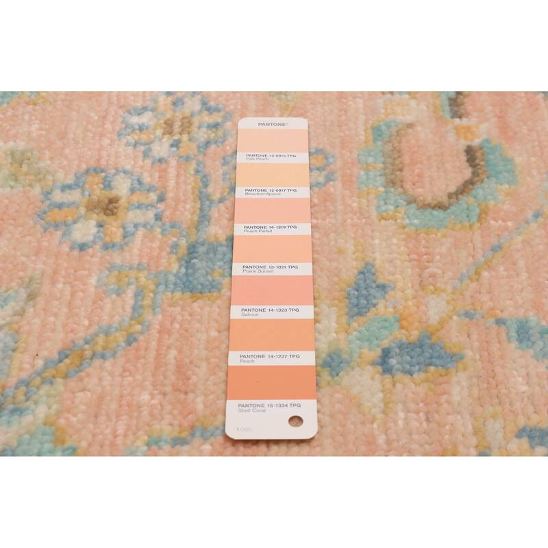 ECARPETGALLERY Hand-knotted Modern Oushak Coral Wool Rug - 8' 2" x 10' 4"