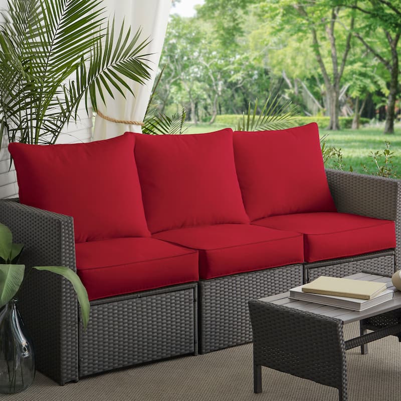 Westby Crimson Indoor/ Outdoor Corded Pillow and Cushion 6-pc Sofa Set
