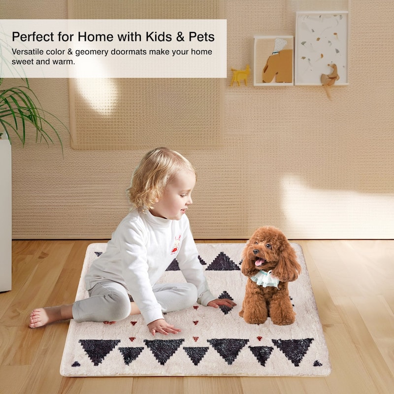 Front Door Mat Entry Doormat Non Slip Thin Washable Inside Entryway Mats for Home Entrance